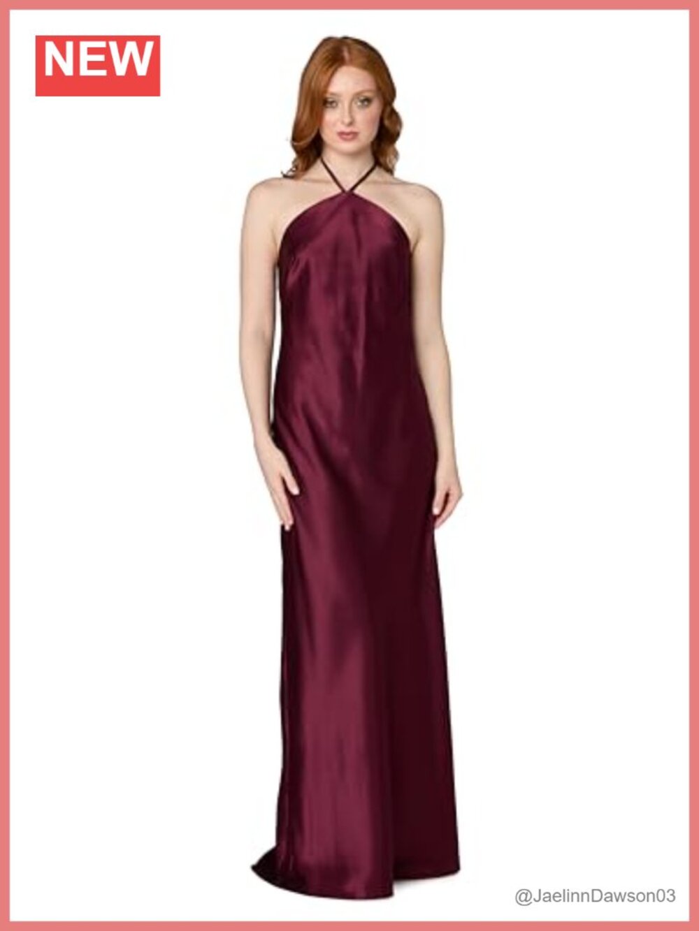 Satin Open Back Halter Maxi Dress Sleeveless A-Line Formal